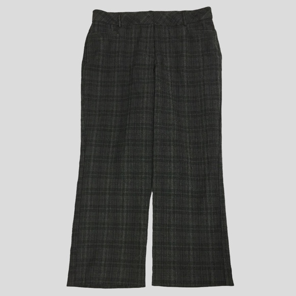 Dressbarn Grey Plaid Dress Pants Womens Plus 14W Straight Leg Office Trousers - Picture 1 of 11